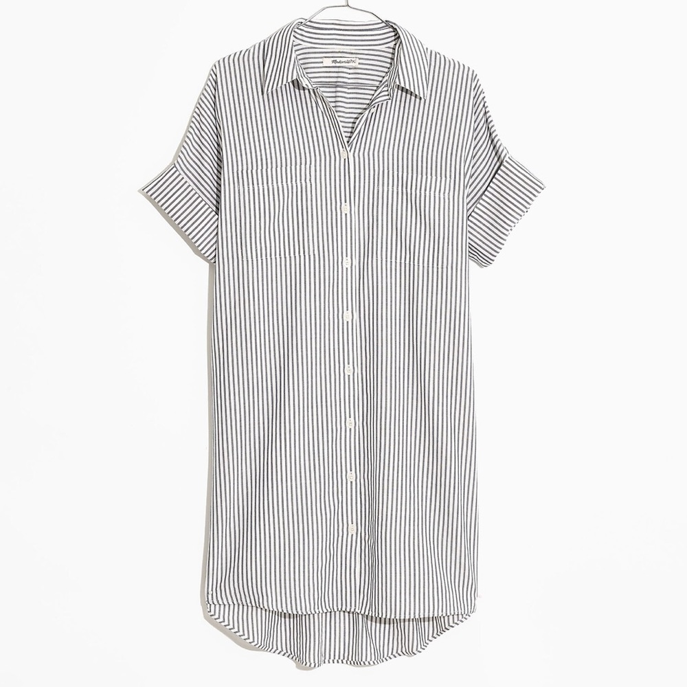 Madewell Courier Shirt Dress in Stripe with Pockets